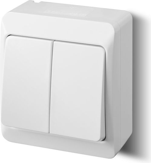 Elektro Plast Waterproof Wall Switch Lighting Two-Way with Frame White