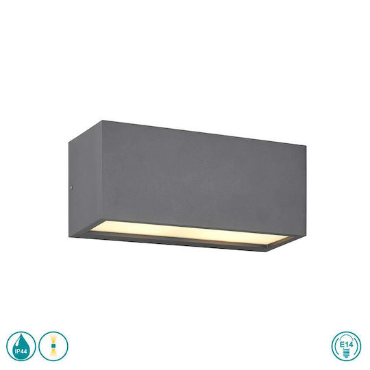 Trio Lighting Επιτοίχιο Εξωτερικό Φωτιστικό E14 IP44 25x10x11εκ.