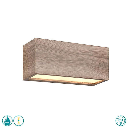 Trio Lighting Стенен Външен Плафон E14 IP44 Двоен лъч 25x10x11εκ.