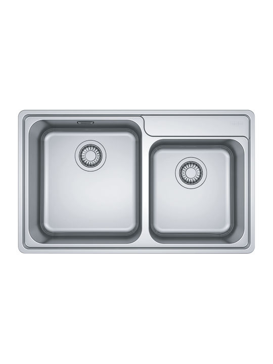 Franke Bell Bcx 620-42-35 Ένθετος Νεροχύτης Inox Μ86xΠ48cm Ασημί