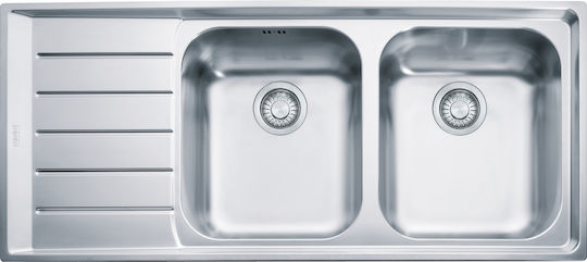 Franke Nex 621 Ένθετος Νεροχύτης Αριστερός Inox Μ116xΠ51cm Ασημί
