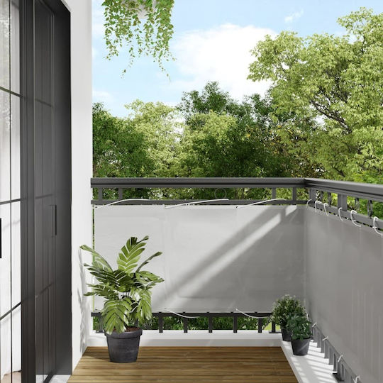 vidaXL Shade Divider Gray With Hoop & with PU Coating 0.75x6m