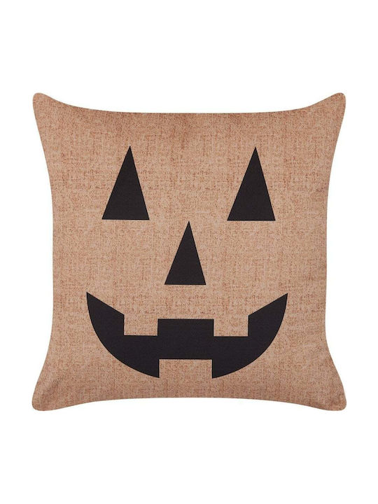 Beliani Sofa-Kissen aus Samt Beige 45x45 cm