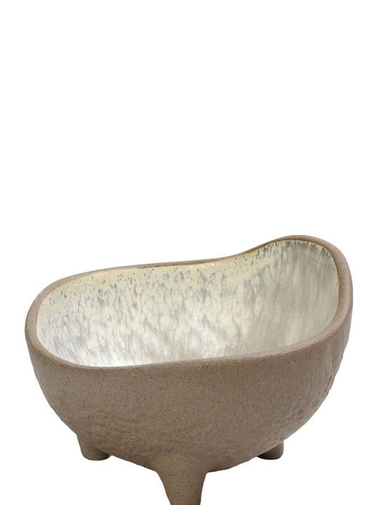 Espiel Spirit Decorative Bowl Pedestal Beige 13.5x13x8.8cm