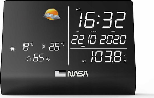 NASA SB6776 Ασύρματος Μετεωρολογικός Σταθμός Ψηφιακός Επιτραπέζιος Μαύρος NASA SB6776 Ασύρματος Μετεωρολογικός Σταθμός Ψηφιακός Επιτραπέζιος Μαύρος