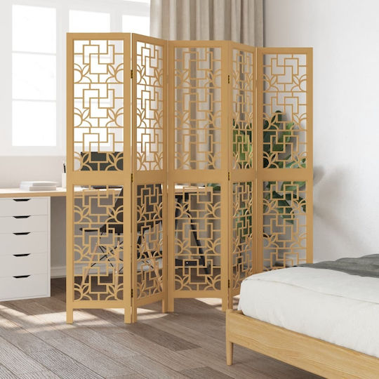 vidaXL Dekorativer Raumteiler Hölzernes mit 5 Paneelen 175x180cm