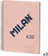 Milan Set 3 Notizbücher Spirale 80 Blätter A4 Geregelt Rosa