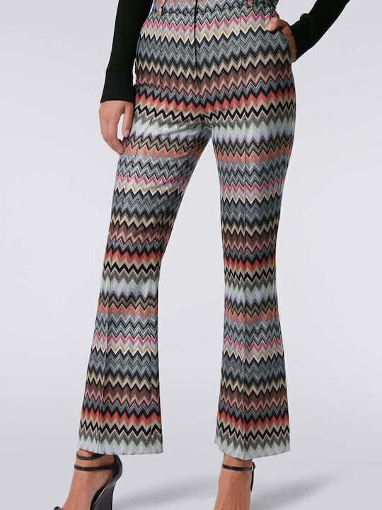 Women's Fabric Trousers Regular Fit Multicolor