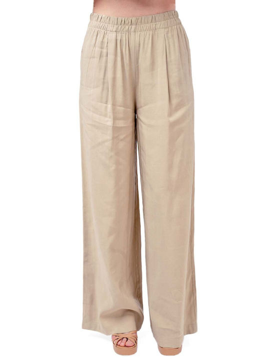 MY T Women's Fabric Trousers Sand