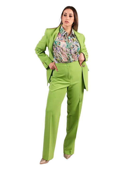 Women's trousers Vagias 496-10 Green Cabbage green