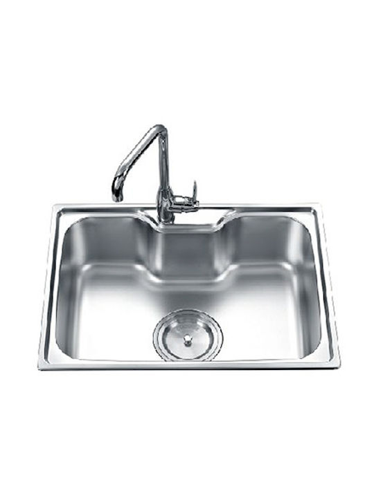 Hydra Ένθετος Νεροχύτης Inox Μ62xΠ43cm Ασημί