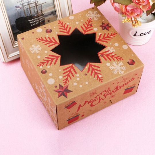 Sugar World Christmas Box for Gift Brown 15x8x15cm.