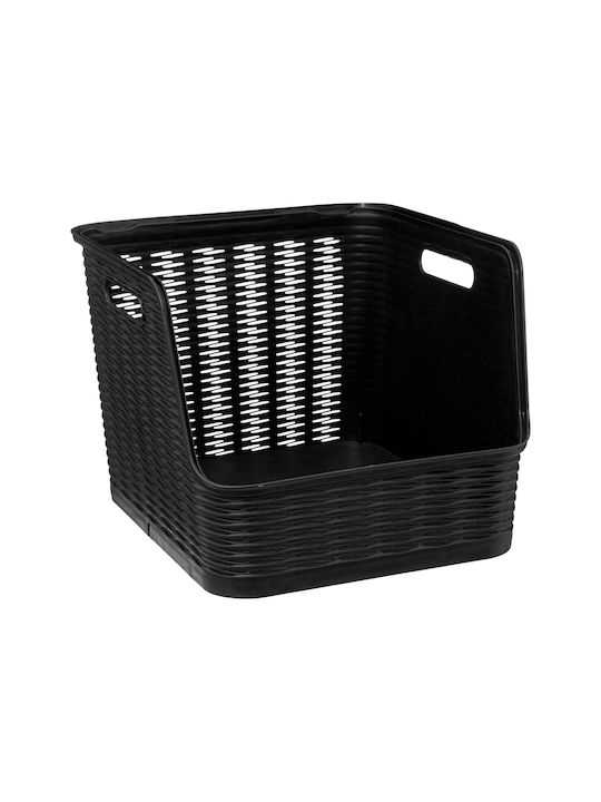 5Five Plastic Storage Box with Lid Black 25.5x3...