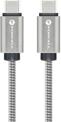 Forcell USB 2.0 Kabel USB-C männlich - USB-C 100W Silber 1m (FOCB-274466)