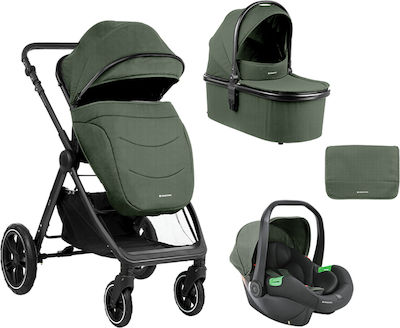 Kikka Boo Ava Adjustable 3 in 1 Baby Stroller Suitable for Newborn Army Green 10.2kg