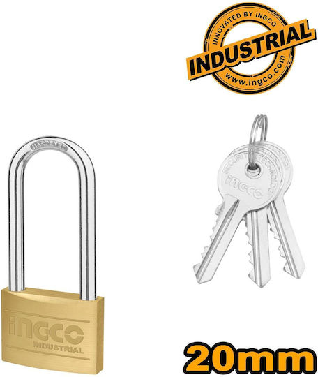 Ingco Alamă Lăcăt Prelungit cu cheie 20mm 1buc