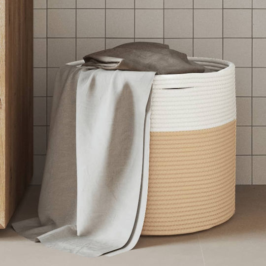 vidaXL Storage Basket Fabric Beige 40x40x35cm 1pcs