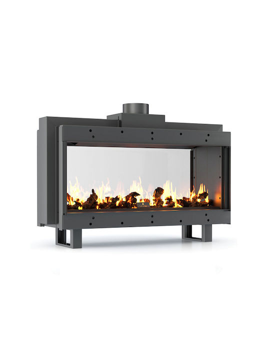Thermiki Tunnel 150 Gas Fireplace Insert with See-Through Window 13.28kW