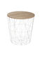 Round Side Table White L39xW39xH41cm