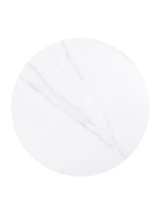 Woodwell Round Table Surface made of Marble White Marble 70x70cm Ε101,1S 1pcs