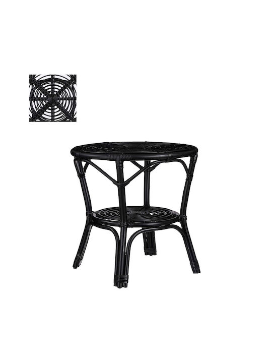 Round Side Table Zambia Made of Bamboo Black 55x55x56 cm