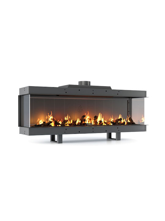 Thermiki Panorama 200 Șemineu cu inserție Gaz 17kW Curbat cu ușă fixă