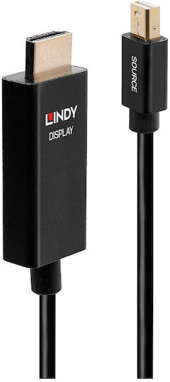 Lindy Кабел DisplayPort мъжки - mini DisplayPort мъжки 1м Черен