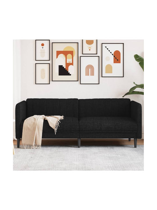 Τριθέσιος Καναπές Μαύρος 193x76.5x74.5εκ.