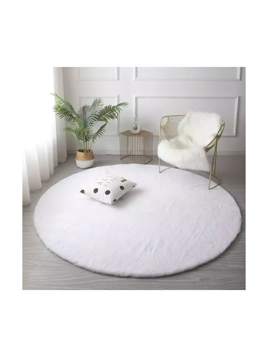 Strado Carpets Χαλί Στρογγυλό White