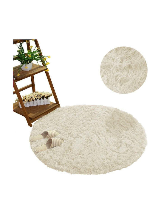 Strado Carpets Teppich Rund Zottelig Beige