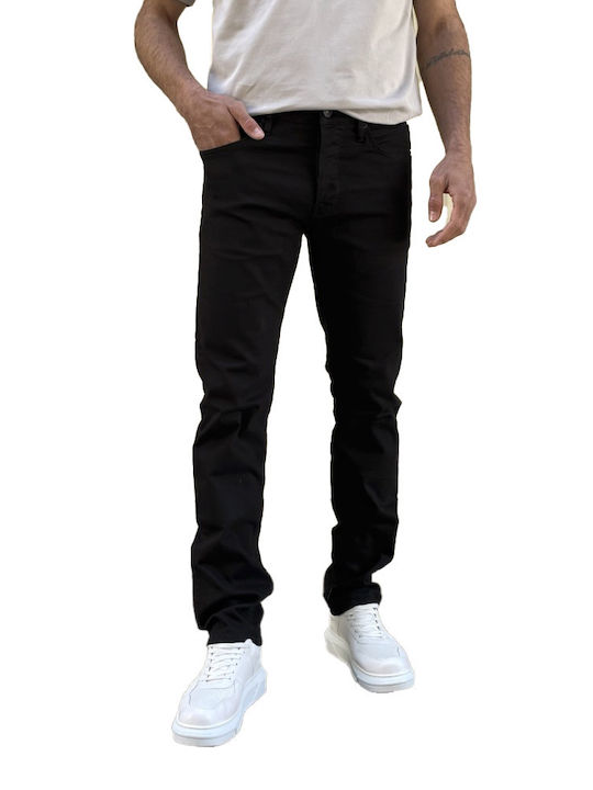 Gabbia Ανδρικό Παντελόνι Τζιν Ελαστικό Μαύρο