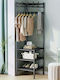 Floor Garment Rack made of Metal Black