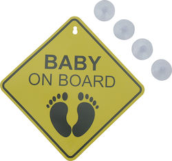 Unisex Baby on Board Car Sign Yellow with Suction Cup