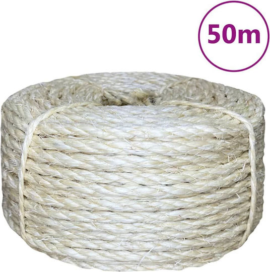 vidaXL Σχοινί Στριφτό 6mm 50m Σιζάλ 1kg