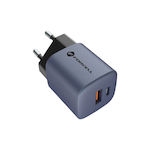 Forcell Încărcător Fără Cablu cu Port USB-A și Port USB-C 33W Livrarea energiei / Încărcare rapidă 4.0 Gri (FOCH-231438)