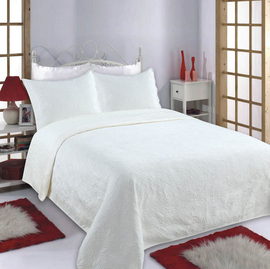Silk Fashion Supersoft Σετ Κουβερλί Μονό Ivory 160x220cm 2τμχ