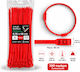 Artisti Bambini Kabelbinder 400mmx7.6mm in Rote Farbe 100Stk 0511