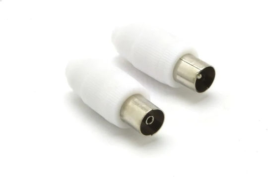 Stecker Koaxial männlich/weiblich Weiß (G&BL-001733)