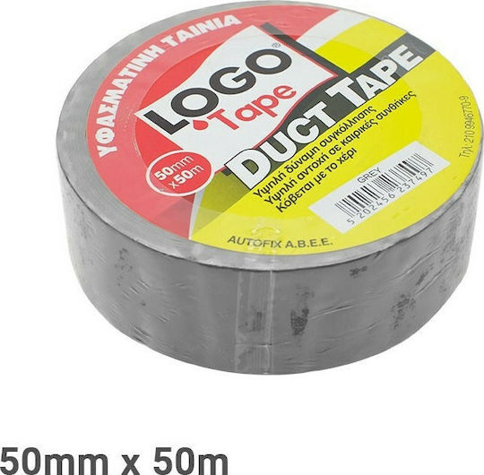 Fabric Tape Grey 50mm X 50m Logo Duct Tape