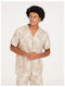 Protest Men's Shirt Short Sleeve Beige