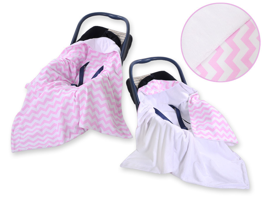 Double sided Car Seat Blanket Babies Chevron Pink white Skroutz.gr