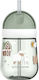 Little Dutch Εκπαιδευτικό Ποτηράκι Καλαμάκι 300ml Little Farm Απαλό Πράσινο