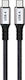 TB Print Braided Thunderbolt 4 Cable 100W Μαύρο 2m (AKTBXIACCTB200B)