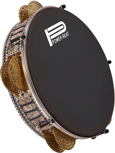 Gawharet El Fan Multicolour Wooden Hand Tambourine with Double Row Jingles