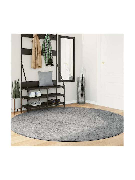 vidaXL Rug Round Shaggy Grey