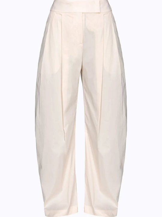 Pinko Papillon Damen Stoff Hose Ecru