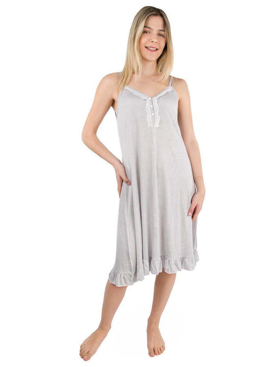 Calzedoro Summer Cotton Women's Nightdress Grey