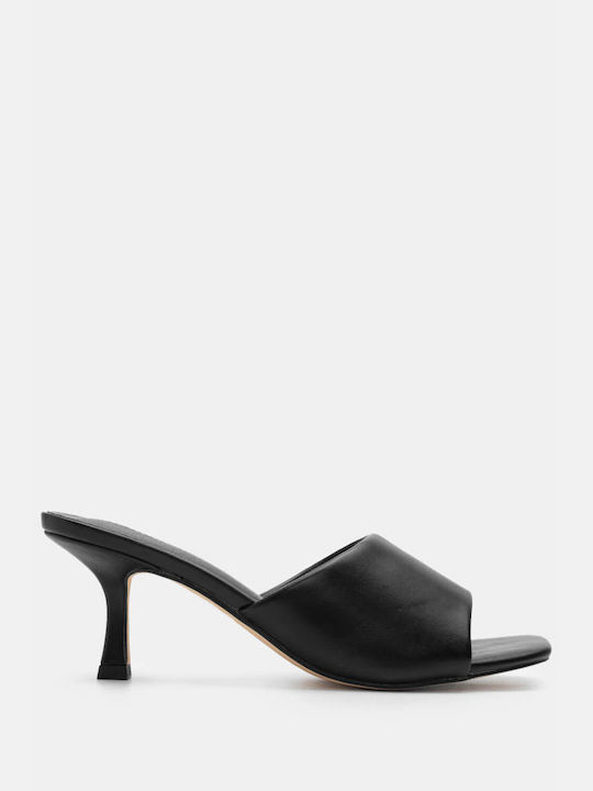 Luigi Heel Mules Black