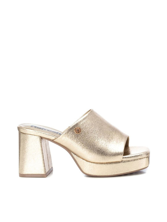 Refresh Mules mit Absatz in Gold Farbe