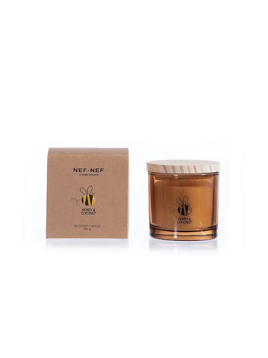 Nef-Nef Homeware Αρωματικό Κερί Honey Coconut με Άρωμα Καρύδα Καφέ 190gr